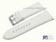 Watch band 28mm white smooth leather grained elegant stitched by Piero Magli (width of buckle 24 mm)