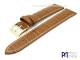 Watch band 18mm brown alligator grain elegant white stitching by Piero Magli (width of buckle 16 mm)