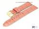 Watch band 20mm pink alligator grain elegant white stitching by Piero Magli (width of buckle 18 mm)