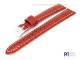Watch band 14mm red alligator grain elegant white stitching by Piero Magli (width of buckle 12 mm)