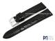 Watch band 20mm black croco grain silk-matt stitched by Piero Magli (width of buckle 18 mm)