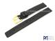 Watch band 12mm black leather grained surface without stitiching Piero Magli (width of buckle 12 mm)