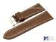 Watch band 30mm brown Alligator-grain elegant white stitching by Piero Magli (width of buckle 26 mm)