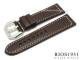 Watch band 24/24mm dark brown by RIOS for PANERAI and other watches white stitching