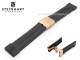 Watch strap STEINHART 24mm black caoutchouc with clasp rose gold (width of buckle 22 mm)