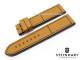 Watch strap STEINHART 24mm light brown calf`s leather smooth black stitching (width of buckle 24 mm)