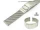 Watch band short stainless steel 18mm mesh polished robust by Staib