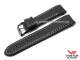 Original watch strap 24mm black leather with curved ends for Anchar by Vostok Europe