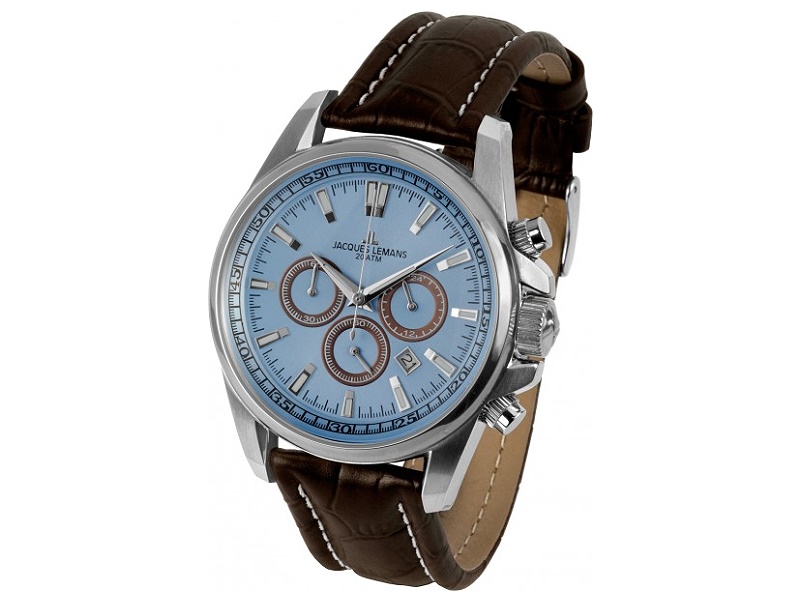 Liverpool Jl Lederband Hellblau 1117sn Chronograph 1 Ziffernblatt zpSUMVGq