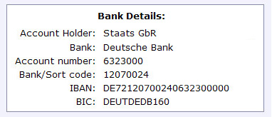 Bank Details