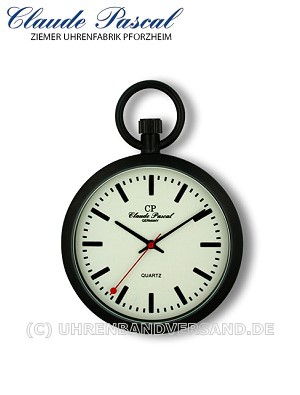 Pocket watch black stainless steel beige face by Claude Pascal (*CL*TU*)