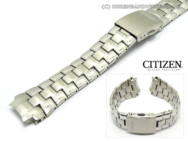 Replacement watch strap CITIZEN 22mm stainless steel partly polished ...