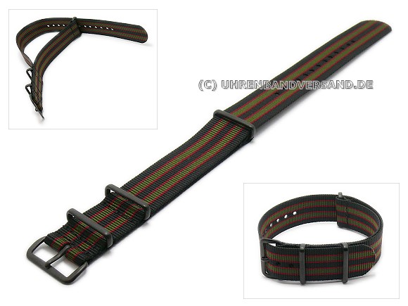 Watch Strap Pt-KB36B Nato-Style Pt-KB36B Watch Strap black, red, green