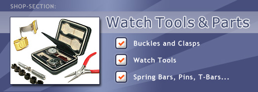 Watch tools and parts, buckles, clasps, spring bars...