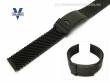 Watch band stainless steel 18mm black heavy mesh from Vollmer