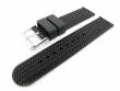 Sports band 22mm black silicone structured surface