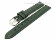 Watch band leather dark green with seam 14mm