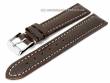 Watch band classic adventure 26mm dark brown white seam (width of buckle 24 mm)