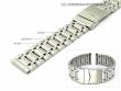Watch band stainless steel 20mm brushed partly polished with security clasp