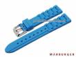 Watch strap 18mm blue silicone for Fossil by MARBURGER (width of buckle 16 mm)