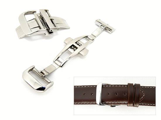 Butterfly clasp RiBFS-202 stainless steel 20mm screwed for leather watch  bands