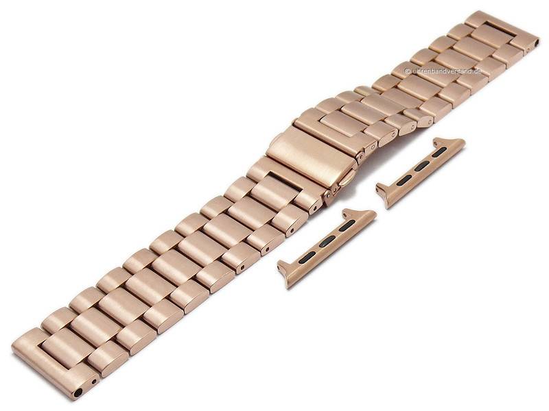 Watch strap CsMBap08 22mm rose golden stainless steel solid matt incl