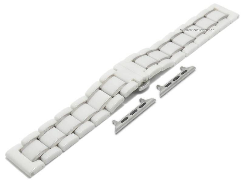 Stainless Steel White Ceramic Apple Watch Band Coach] Apple Watch
