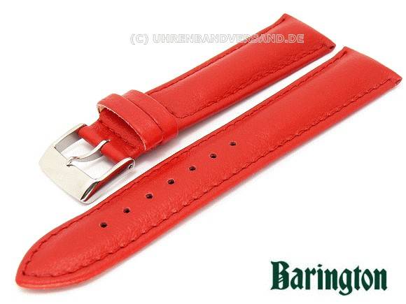 Watch band 20mm red Barington Aqua Chrono waterproof stitched
