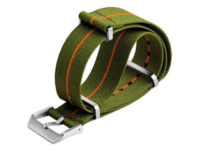 Stripe Webbing: Orange & Green Stripe Webbing: Orange & Green