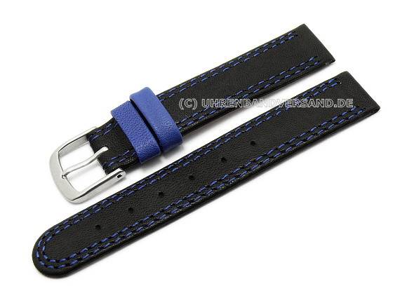 Watch band He-Ki01 for children 14mm black double seam