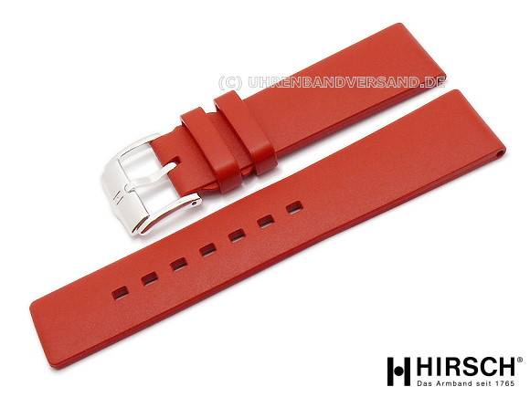 Watch bands Pure 20mm red caoutchouc HIRSCH