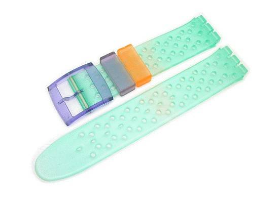 Watch band Hole for Swatch green transparent 17mm plastics by Band-It