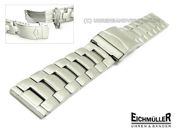 Watch band stainless steel 20mm solid brushed