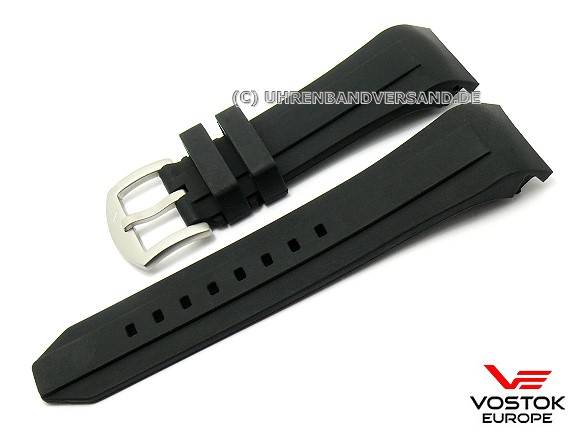Original watch strap VE-ZUB-043-1 25mm black caoutchouc for
