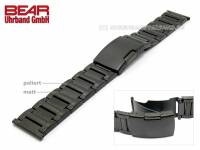 Stainless steel band 22mm black partly polished from BEAR - Bild vergr��ern 