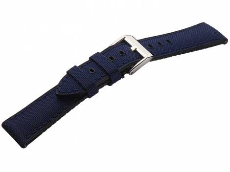 Hybrid-watch strap -Max Endurance Sport- 22mm dark blue CORDURA/silicone easy click by STAILER (width of buckle 20 mm) - Bild vergrern 