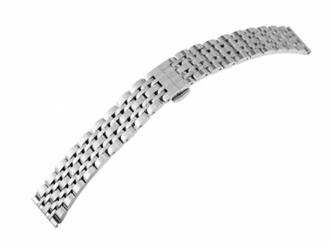 Watch strap 20mm stainless steel solid partly polished with butterfly clasp - Bild vergr��ern 