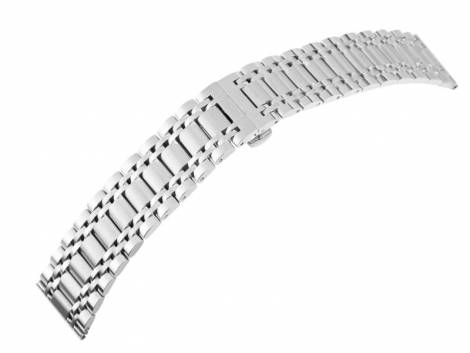 Watch strap 26mm stainless steel solid partly polished with butterfly clasp - Bild vergr��ern 