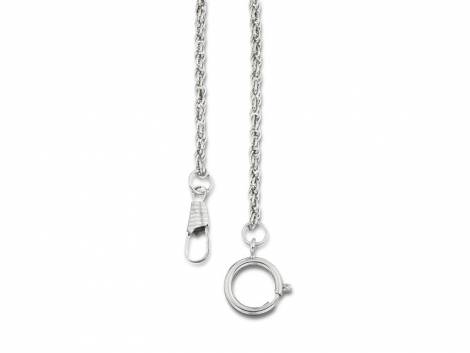 Pocket watch chain metal silver chrome plated Venetian chain - Bild vergrern 