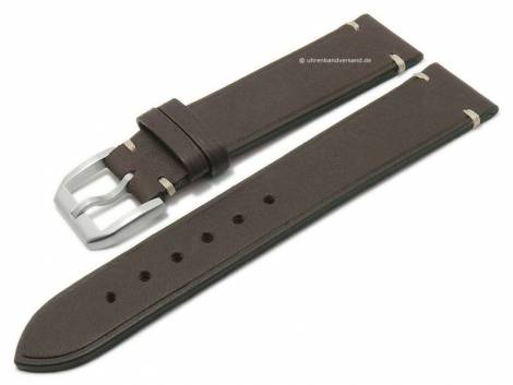Watch strap -New Old Style Nappa Anilina- 22mm d.brown leather l. stitch. ATELIER FERRER CHANNEL (width of buckle 20 mm) - Bild vergrern 