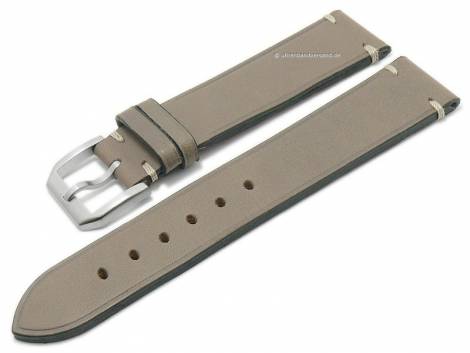 Watch strap -New Old Style Nappa Anilina- 18mm grey leather l. stitched ATELIER FERRER CHANNEL (width of buckle 16 mm) - Bild vergr��ern 