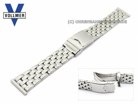 Watch band stainless steel 20mm polished solid-look classic design from Vollmer - Bild vergr��ern 