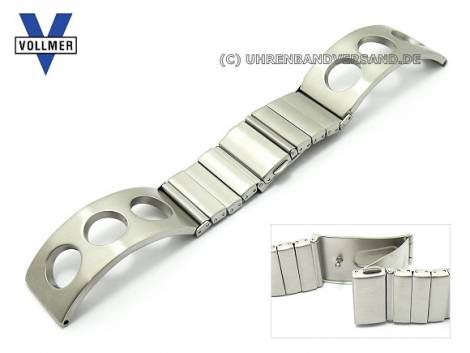 Watch strap -Konstanz- 22mm stainless steel SES half bangle satin finish rally style by VOLLMER - Bild vergrern 