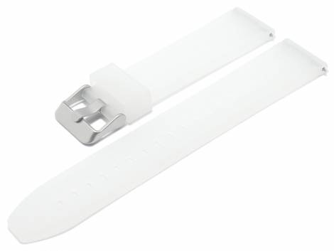 Basic-watch strap EASY-CLICK 24mm white/translucent silicone with easy change spring bars (width of buckle 22 mm) - Bild vergr��ern 