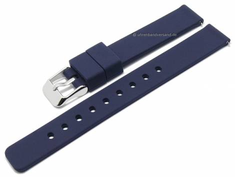 Basic-watch strap 14mm dark blue silicone matt smooth with EASY-CLICK spring bars (width of buckle 14 mm) - Bild vergr��ern 