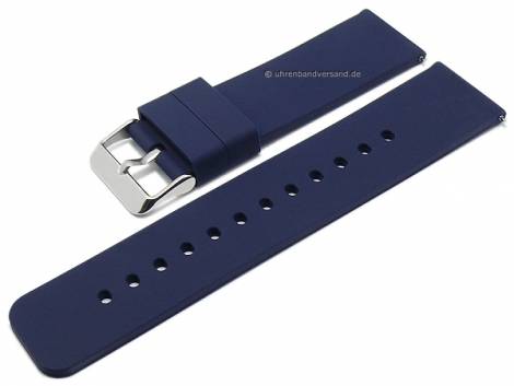 Basic-watch strap 22mm dark blue silicone matt smooth with EASY-CLICK spring bars (width of buckle 22 mm) - Bild vergr��ern 