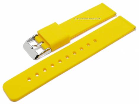 Basic-watch strap 18mm yellow silicone matt smooth with EASY-CLICK spring bars (width of buckle 18 mm) - Bild vergrern 