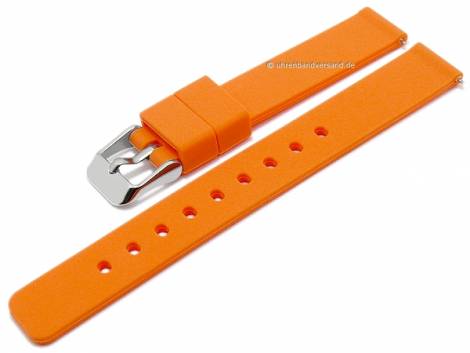 Basic-watch strap 12mm orange silicone matt smooth with EASY-CLICK spring bars (width of buckle 12 mm) - Bild vergrern 