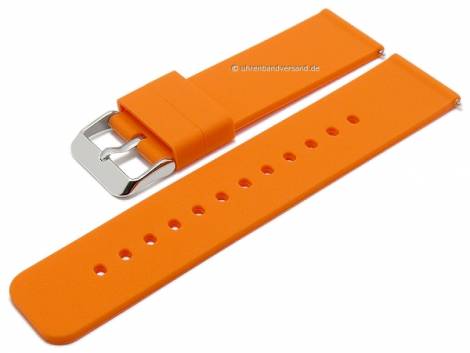 Basic-watch strap 24mm orange silicone matt smooth with EASY-CLICK spring bars (width of buckle 24 mm) - Bild vergrern 
