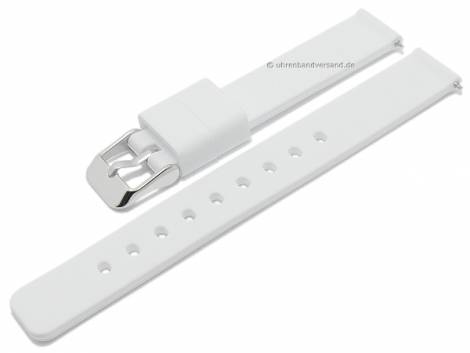 Basic-watch strap 12mm white silicone matt smooth with EASY-CLICK spring bars (width of buckle 12 mm) - Bild vergr��ern 
